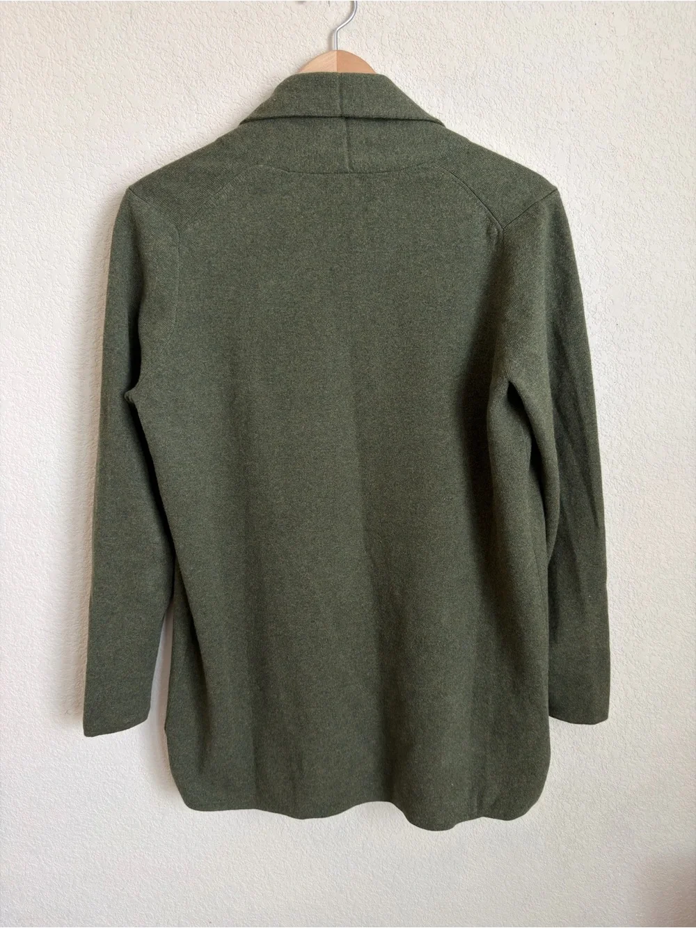 J.Crew Factory Chelsea Sweater Blazer S Academic Green Cotton Open Front Pockets